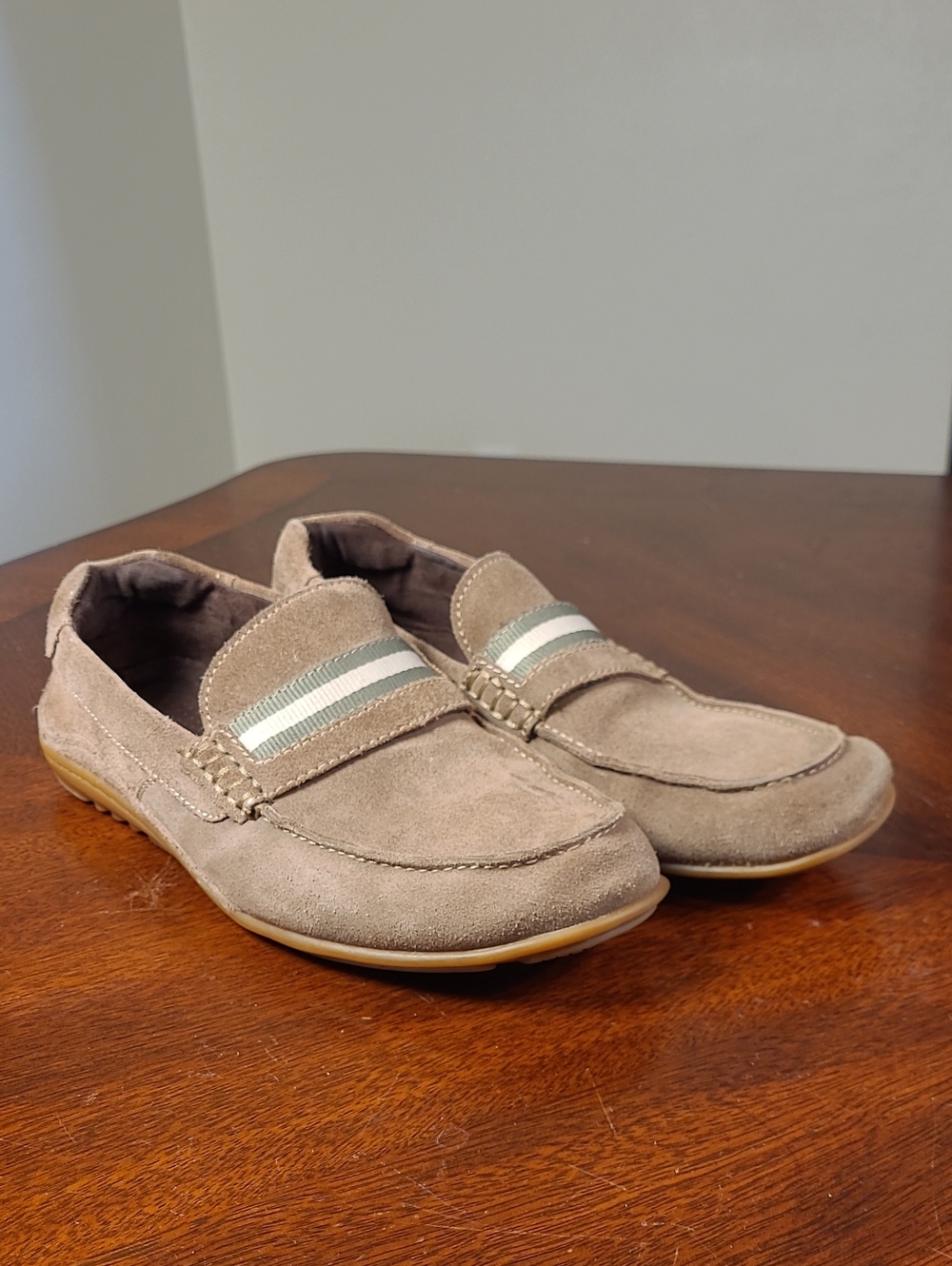 Rockport Bennett Lane 3 Taupe Suede Slip-On Loafers Adidas AdiPRENE Mens 9.5